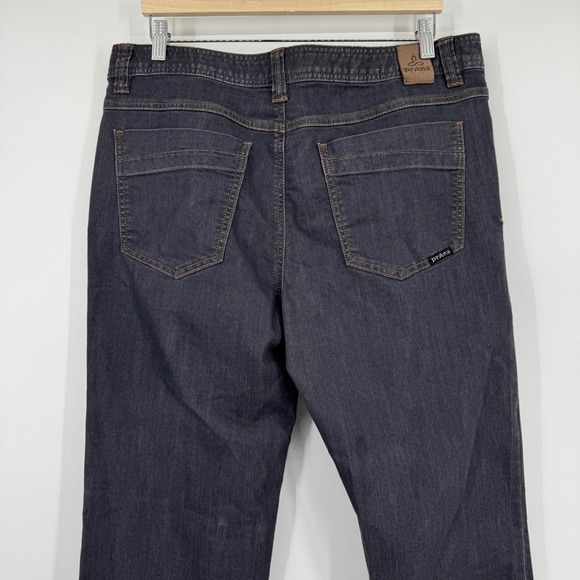 Prana Slim Fit Bridger Jeans Mens 35x32 Dark Wash Blue Organic Cotton M4BD32315 - Picture 3 of 10